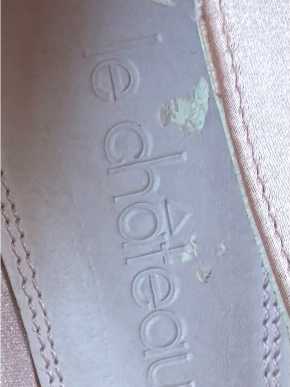 Le Château Light Pink Satin Peep-Toe Platform Heels - Picture 8 of 8